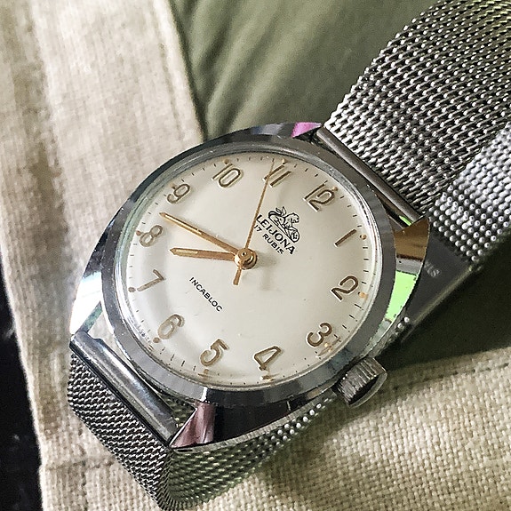 LEIJONA 17 Jewels mekaaninen miesten rannekello Vintage