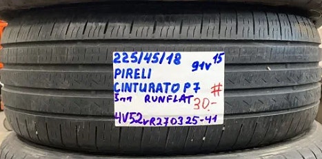 225/45R18 Pirelli Cinturato P7 Runflat 91V kesä 5mm