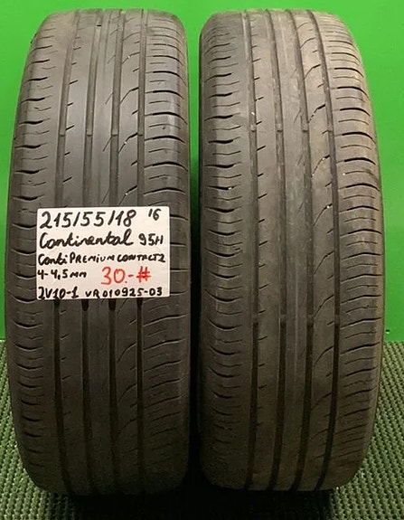 2kpl 215/55R18 Continental ContiPremiumContact 2 95H kesä 4-4,5mm