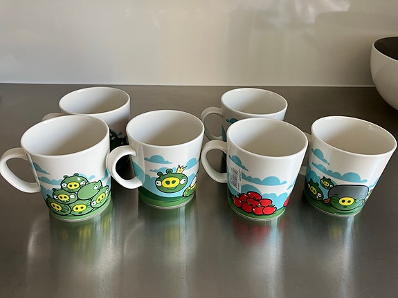 Uudet 6kpl Arabia Angry Birds mukit