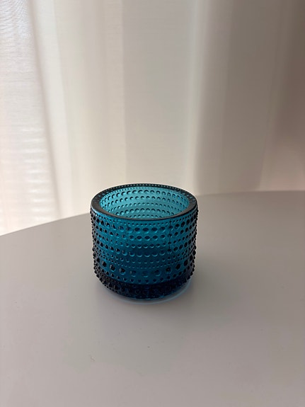 Iittala: kynttilälyhty, Kastehelmi (turkoosi)