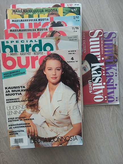 Burda ja Suuri Käsityö -lehtiä ompeluun