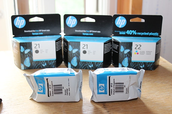 HP 21 ja HP 22 mustepatruunoita