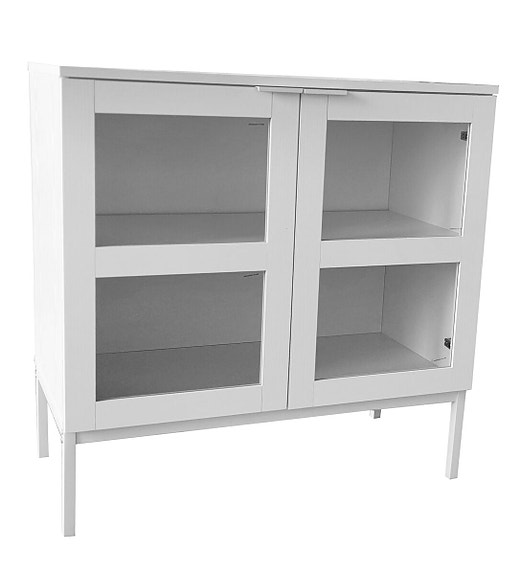 OUTLET Siera matala vitriini 80x40x80 cm valkoinen