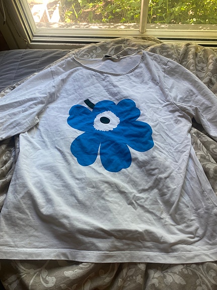 Marimekko Unikko paita L valkoinen
