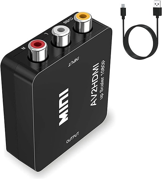 Aweskmod RCA – HDMI -adapteri, Tukee 1080p, Musta