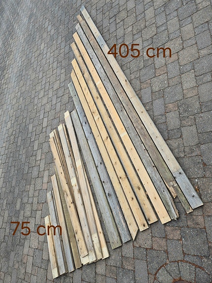 Lautoja, kuivaa, siistiä puuta, 75-405 cm