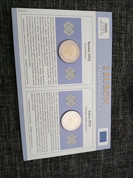 Suomi ja Saksa 2 euron erikoisrahat kortilla