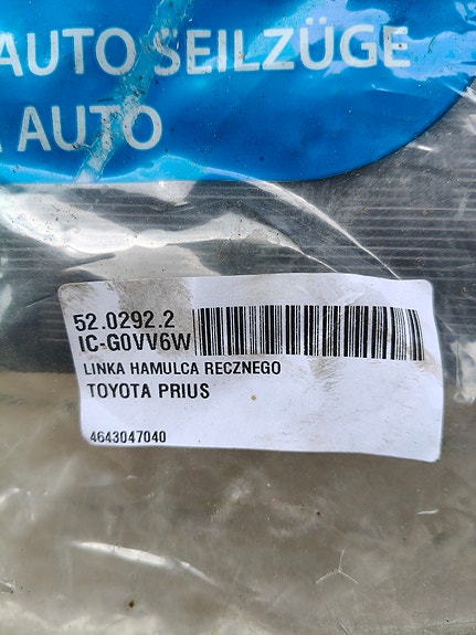 Toyota Prius käsijarruvaijeri