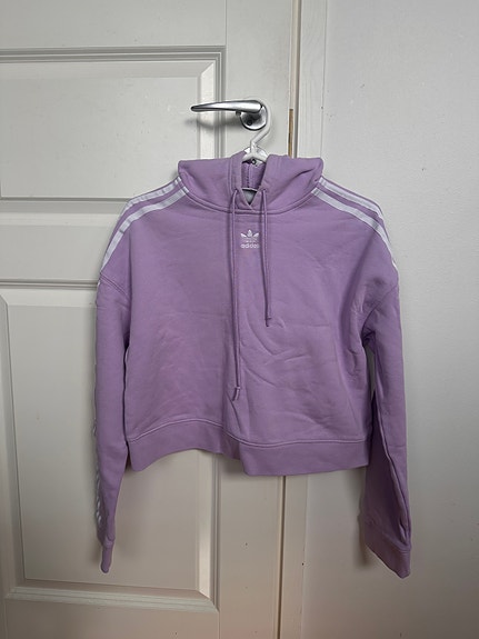 Adidas Originals cropped -huppari, vaaleanlila, koko S (36)