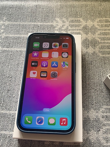 iPhone 14 128gb Midnight, todella vähän käytetty, akku 100%