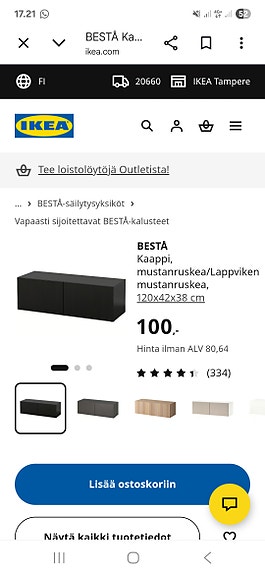 Bestå kaappi, musta