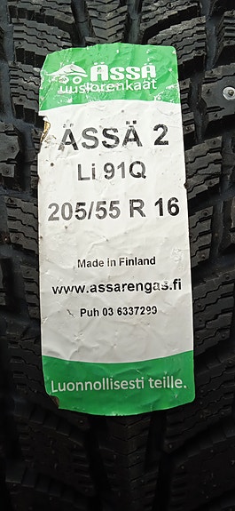 Assa 2 nastarenkaat 205/55 R16