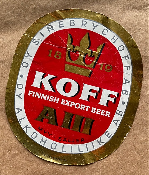 Vintage KOFF AIII Olut Etiketti
