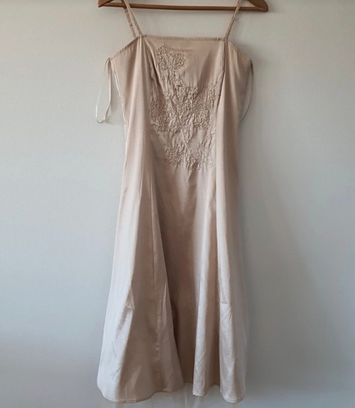Beige iltapuku koko 36 polyesteri