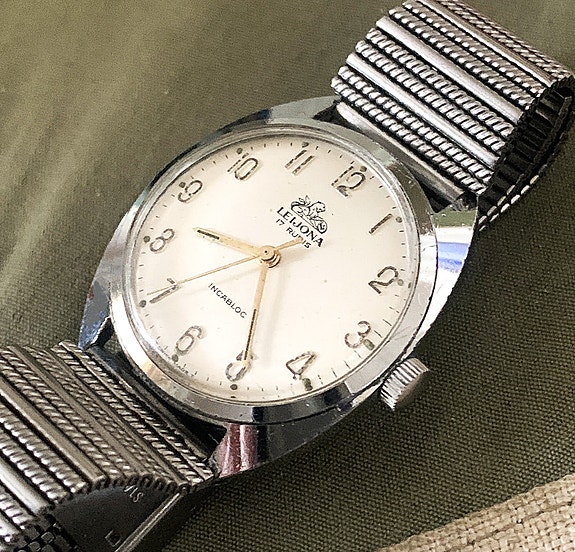 LEIJONA 17 Jewels mekaaninen miesten rannekello Vintage