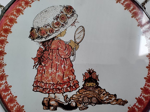 Sarah Kay vintage seinä / ikkuna koriste taulu
