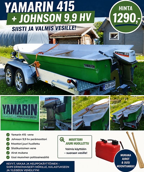 Venepaketti Yamarin 415  9.9 hv Johnson perämoottori