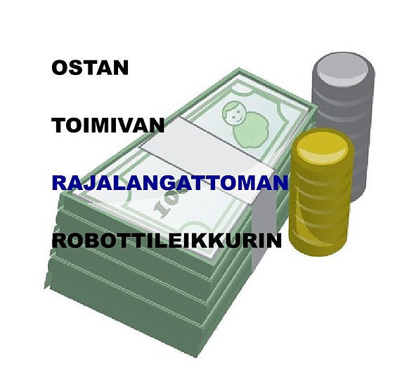 Toimiva rajalangaton robottileikkuri omaan käyttöön.