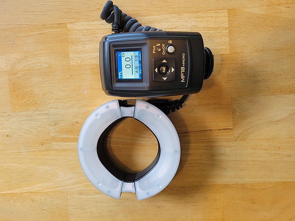 Nissin MF18 rengassalama makrokuvaukseen