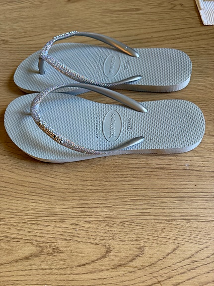 Havaianas sandaalit koko 39 harmaa,bling, bling, muovi