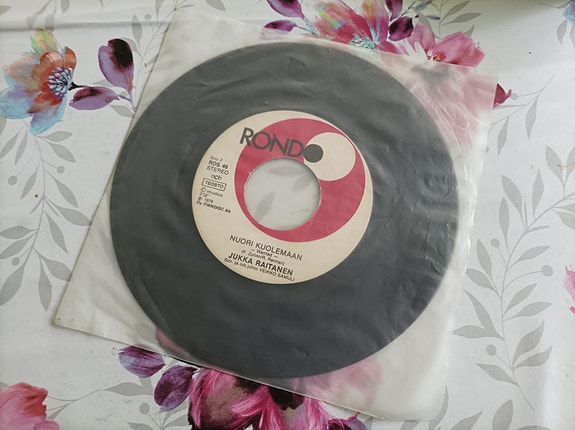 Jukka Raitanen. Nuori kuolemaan/Keikka Ouluun vinyyli sinkku.