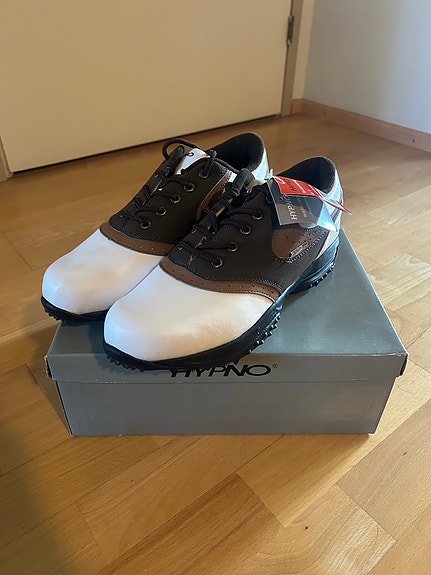 Käyttämättömät Hypno golfkengät koko 41 valko-ruskea