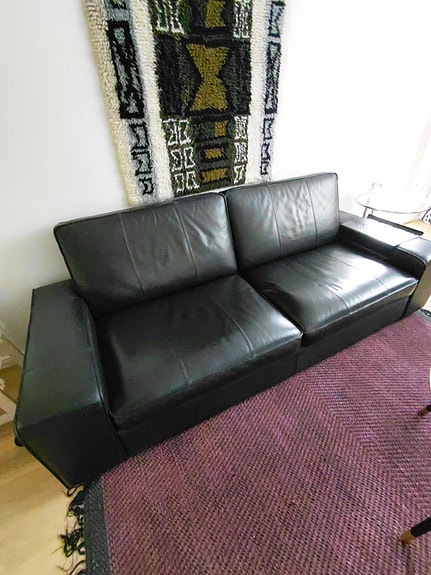 IKEA nahkasohva 2–3 hengen musta