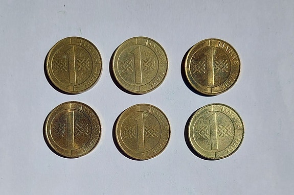 Suomi 1 markka kolikot 1996 6 kpl