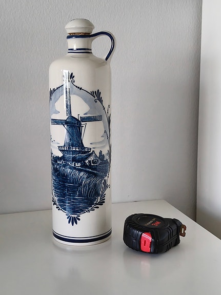 1979 Bols Delft sininen käsinmaalattu karahvi, 26 cm