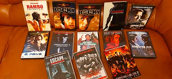 Dvd-Elokuvia Rocky Rambo Trilogia Demolition Man Terminator 3 yms
