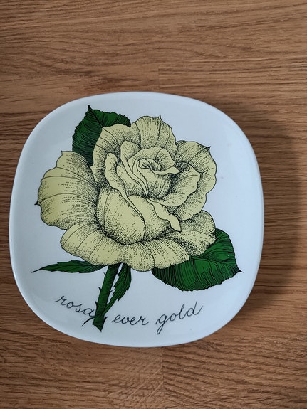 Arabia Rosa Ever Gold seinälautanen