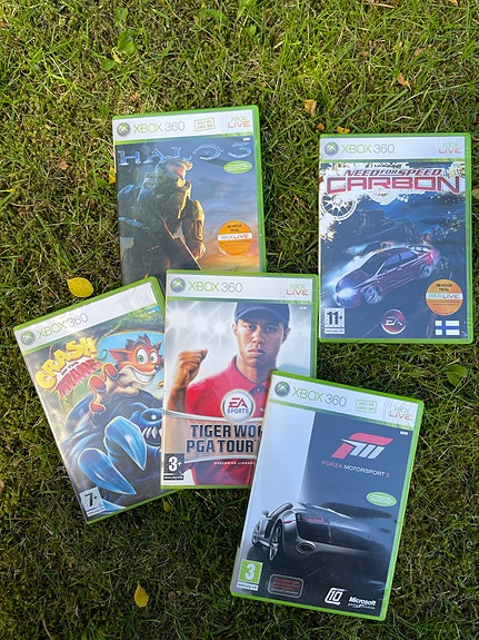 Xbox 360 pelipaketti (Halo 3, Forza 3, Crash, Tiger Woods ym.)