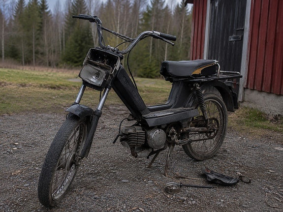 Ostan projekti mopoja ja erilaisia rikkinäisiä pienkoneita