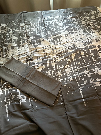 Hemtex puuvillainen pussilakanasetti harmaa kuviollinen
