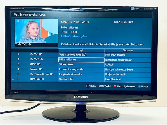HD Televisio 23” tuumaa - kaapeli verkkoon