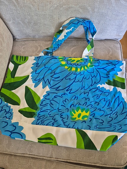Marimekko käyttämätön kangaskassi sininen primavera