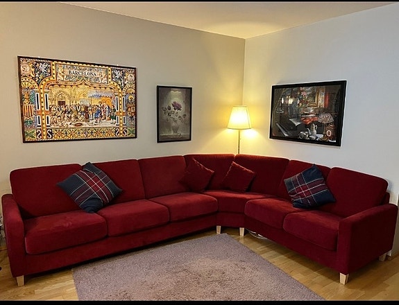 Laadukas MASKU kulmasohva – lähes uudenveroinen – 260 × 325 cm