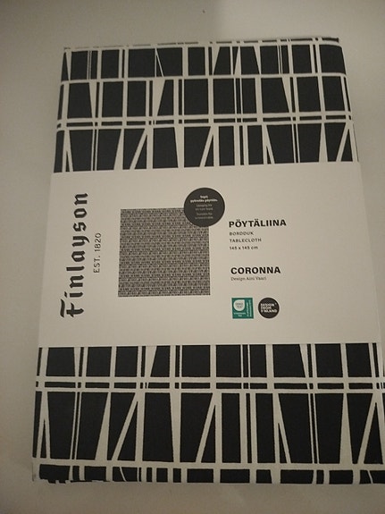 Finlayson Coronna pöytäliina mustavalkoinen