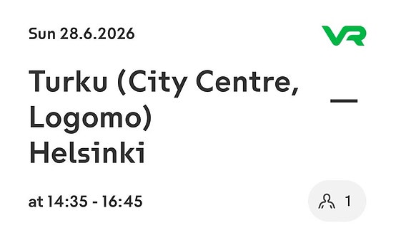 Opiskelija lippu Turku - Helsinki