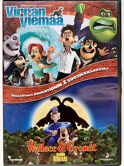 Virran viemää ja Wallace & Gromit Kanin kirous DVD