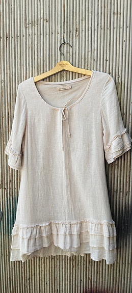 Cream tunika mekko koko 40 beige
