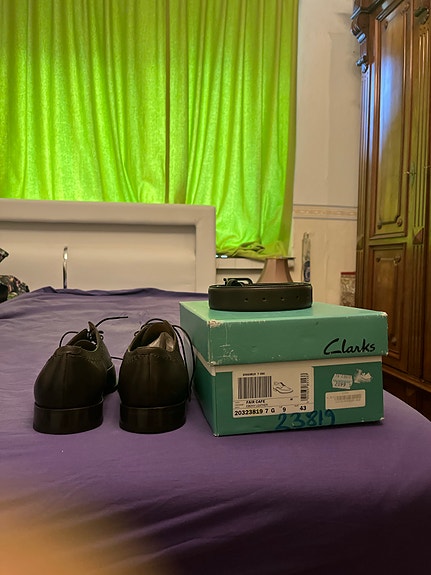 Clarks miesten nahkaiset juhlakengät koko 43 ruskea