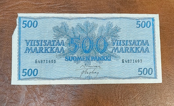 500 markkaa v. 1956
