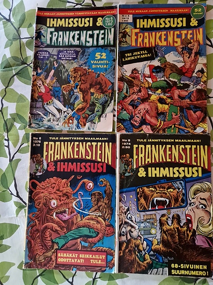 Frankenstein & Ihmissusi sarjakuvalehdet 4 kpl