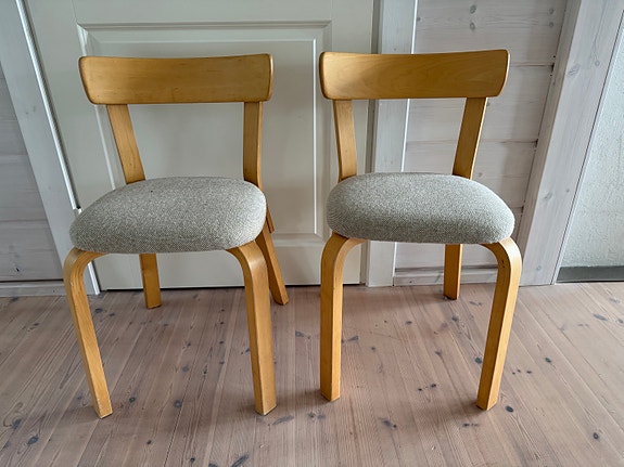Artek Alvar Aalto tuolit koivu verhoiltu istuin