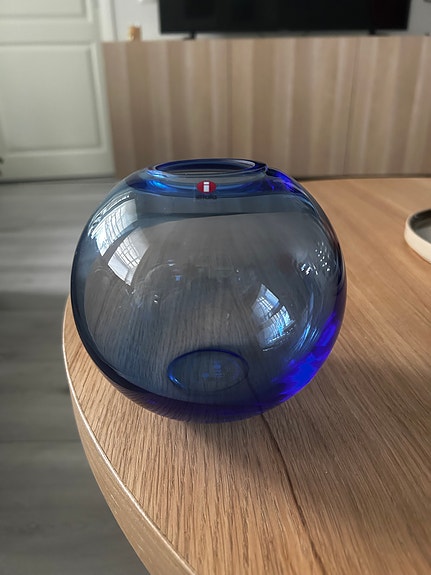 Iittala Nuutajärvi Pro Arte sininen lasiesine / maljakko