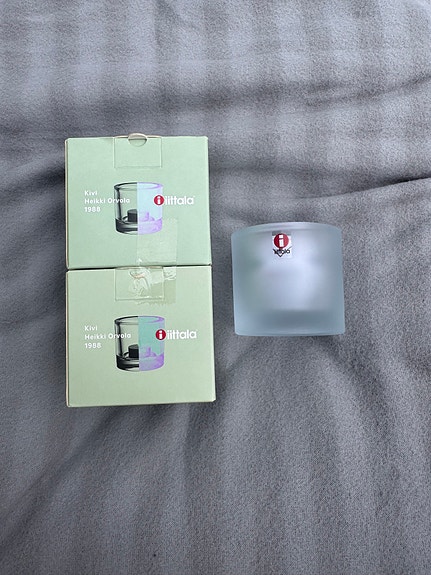 Iittala Kivi tuikkukippo 60 mm huurrettu lasi 2 kpl