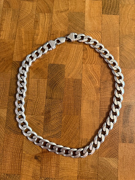 Hopeinen panssariketju 50cm pitkä