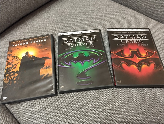 Batman Begins + Batman Forever + Batman & Robin DVD-elokuvat